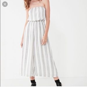 Urban Outfitters Striped Strapless Jumpsuit